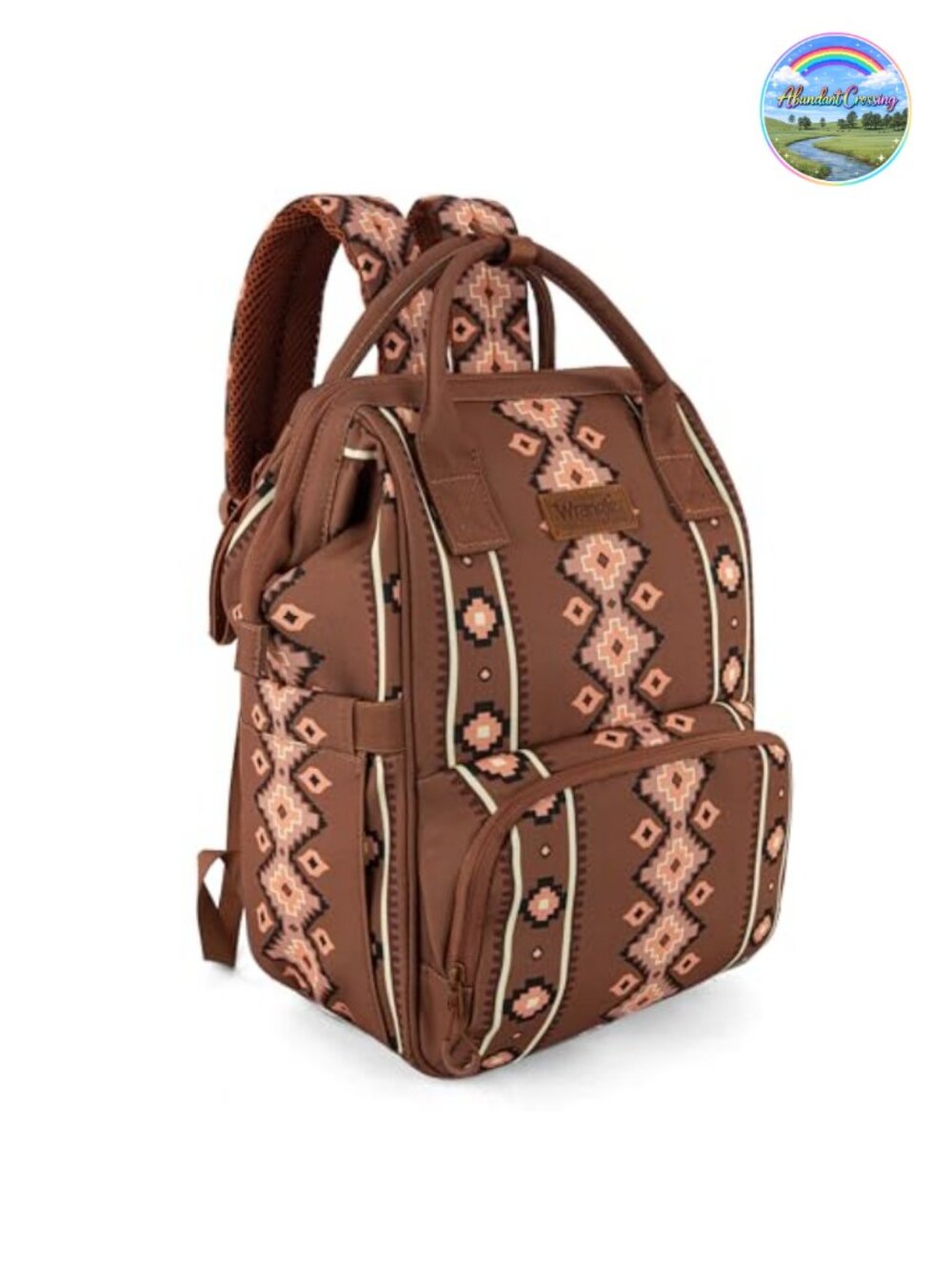 Wrangler Aztec Diaper Bag Backpack - Stroller Strap, Insulated Bottle Pockets